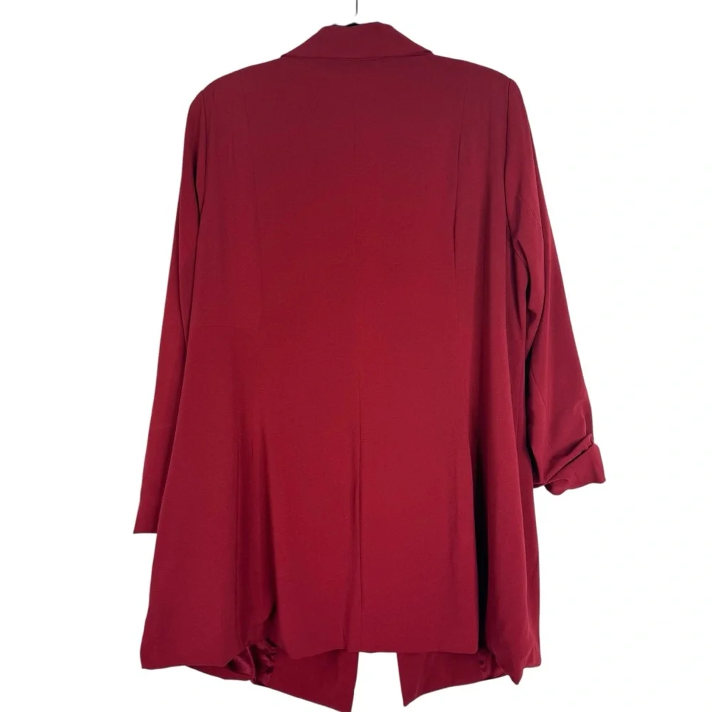 Torrid Studio Crepe Longline Blazer Single Button Breasted Long Jester Red 1X - Picture 10 of 15